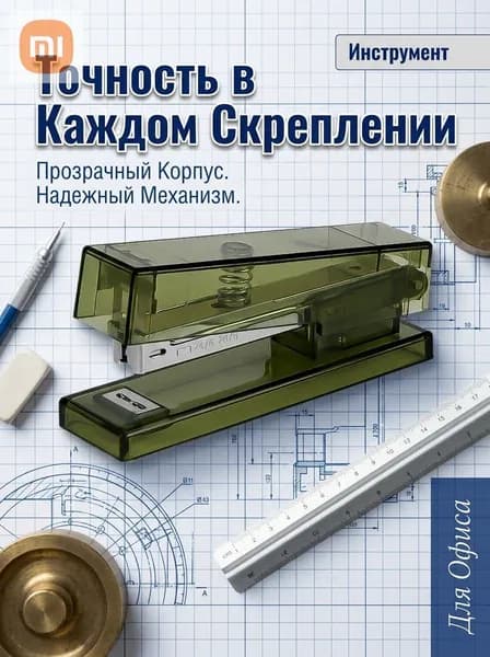 Степлер ручной для переплета, зеленый, офиса и архива
