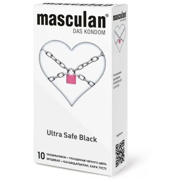 Masculan Ультрапрочные презервативы Masculan Ultra Safe Black - 10 шт.