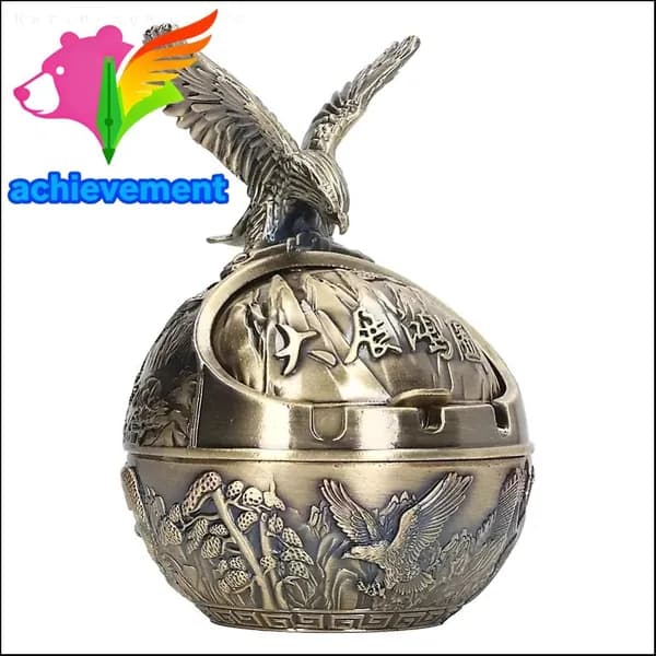 Пепельница Eagle - Винтажная металлическая пепельница с орлом, ретро дизайн для дома и офиса