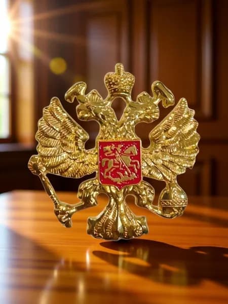 Значок металлический "Герб России" 5 см.