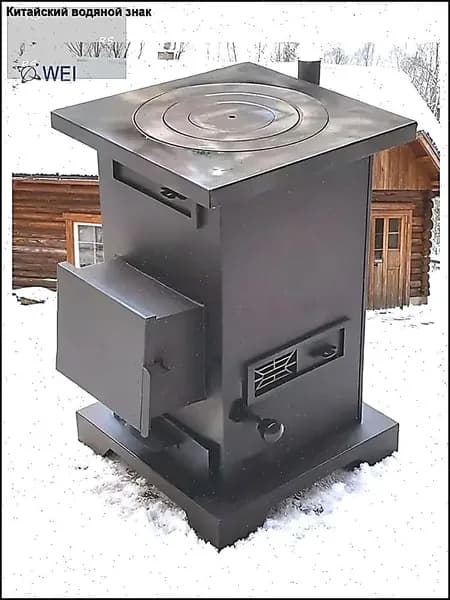 Отопительная дровяная чугунная печь для дома и дачи, гаража, теплице, длительное горение