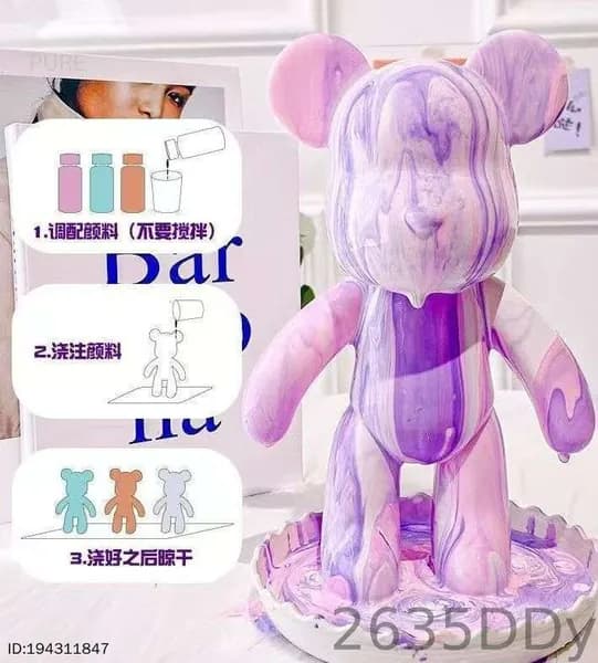Набор для творчества мишка с красками Bearbrick 23 см