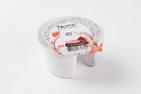 Творог зерненый "Клубника" 5%, 150 г