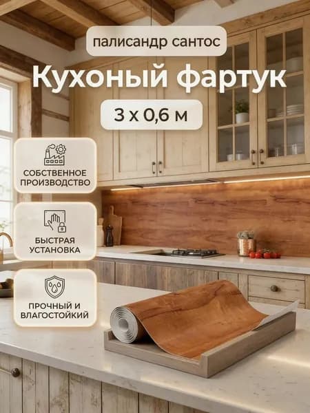 Фартук кухонный настенный ПВХ влагостойкий. Интерьерная панель для декора кухни и ванной 3000х600 мм
