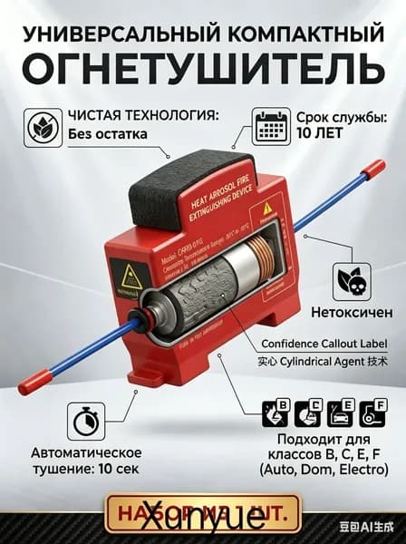 Аэрозольный огнетушитель 20 г самосрабатывающий пожарная безопасность,1 шт