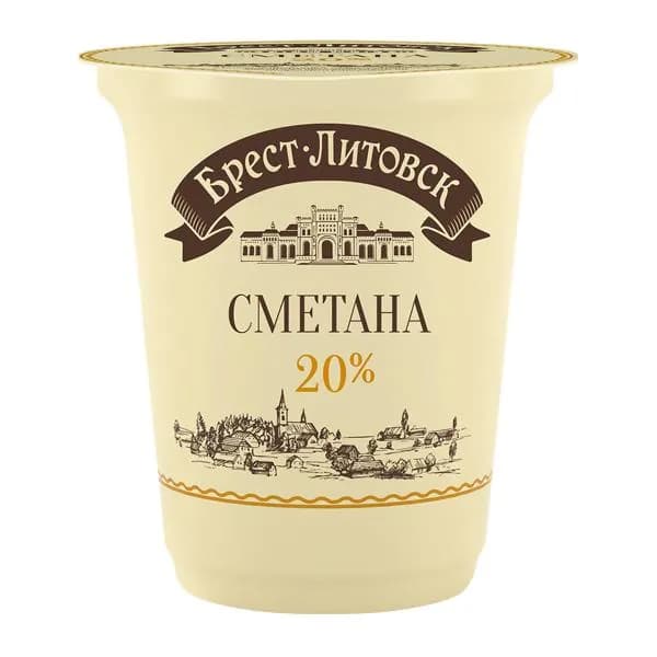Сметана Брест-Литовск 20% 300г