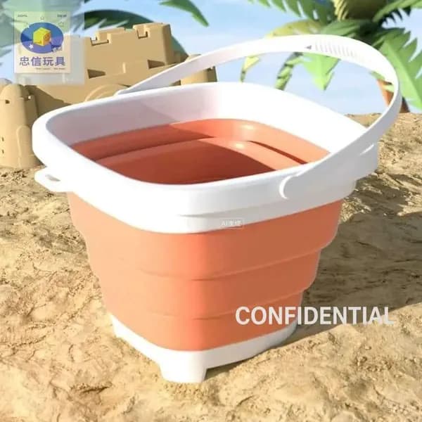Набор для игры в песке / игрушки для песочницы / складное ведерко для песочницы с лопаткой(светло-желтый)(желтый)