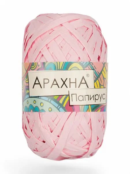 Пряжа Papyrus, ARACHNA - 13 (розовый) - 1 моток, 100% целлюлоза, (40г, 50м), нитки для ручного вязания