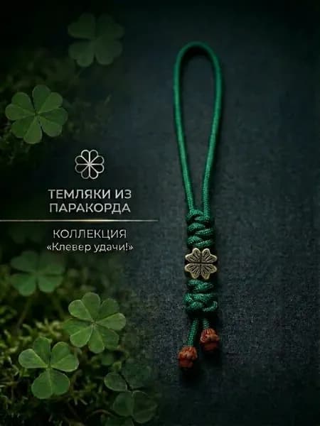 Темляк для ножа из паракорда Клевер удачи аксессуар EDC