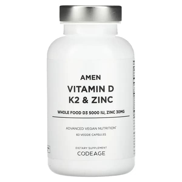 Добавка Codeage, Amen Vitamin D, Zinc & K2, 60 капсул