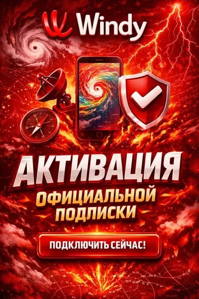 Windy (windy com) 1 год активация официальной Premium подписки в ваш профиль