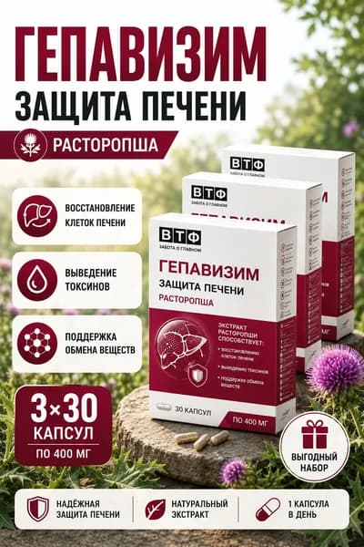 Гепавизим расторопша для печени в капсулах 440 мг №30 3 упаковки