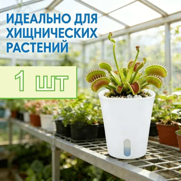 Горшок для цветов 0.7 л,, 1 шт, цвет белый, прозрачный