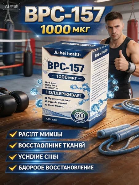 Пептид BPC-157 (1000 мкг, 60 капс). Премиальные капсулы для заживления желудка и снятия воспаления, чистый состав для здоровья