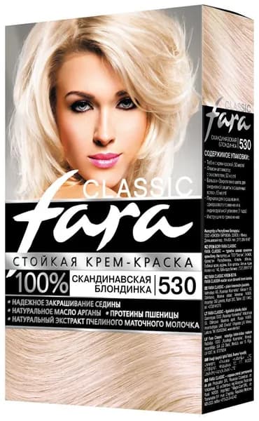 Fara Стойкая крем-краска для волос Classic 530 - Скандинавская блондинка