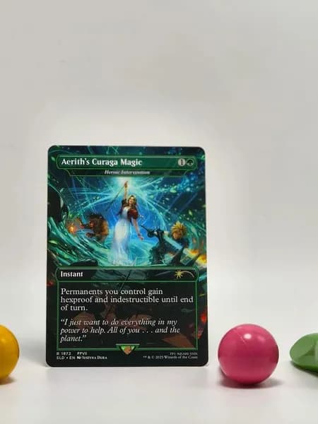 Прокси карта MTG Aerith's Curaga Magic (Исцеляющая магия Аерит) - 1 шт. + жесткий протектор в подарок Для коллекции