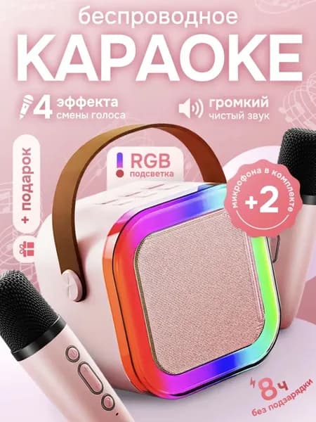 Караоке колонка с двумя микрафонами