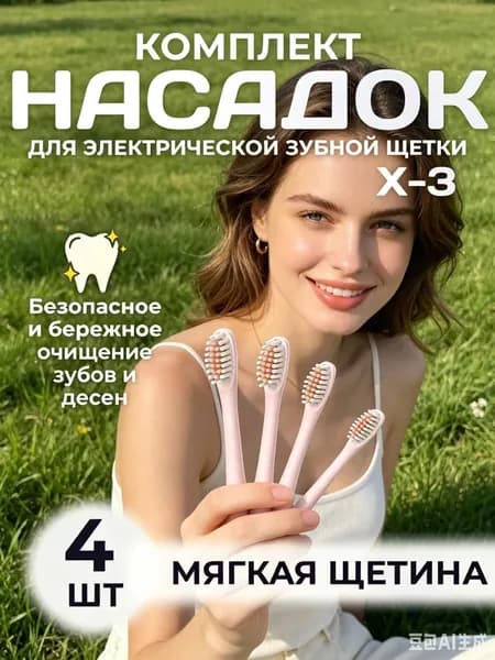 Насадки на зубную электрическую щетку 4 шт, сменные насадки ZANE