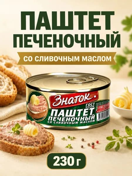 Паштет Печеночный со Сливочным маслом 230 грамм