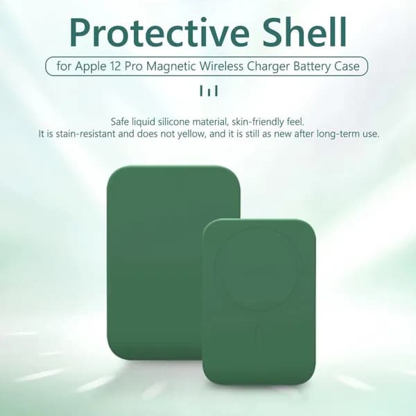 Силиконовый чехол для внешнего аккумулятора Apple Magnetic, зелёный, 91 76 9 мм