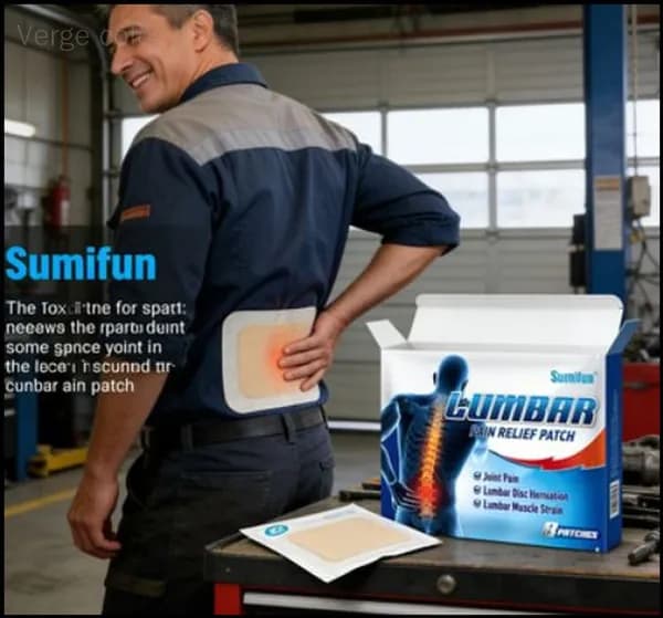 Быстродействующий пластырь Sumifun Lumbar для качественного облегчения боли в спине, пояснице и суставах при грыже или растяжении, обеспечивающий эффект до 8 часов, упаковка 8 штук