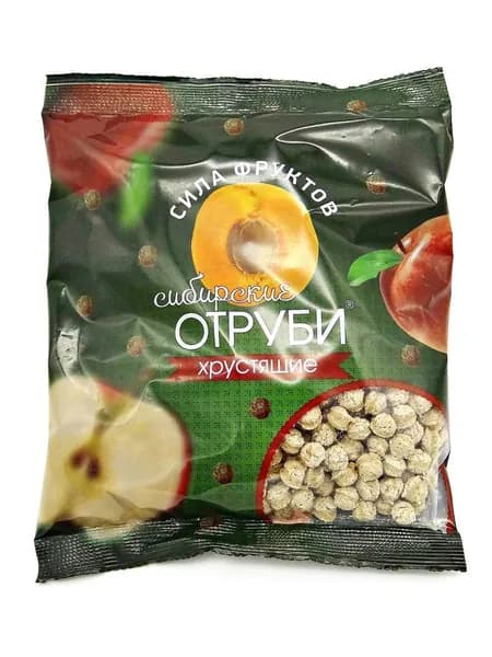Отруби пшеничные хрустящие Сибирские сила фруктов пакет 100гр