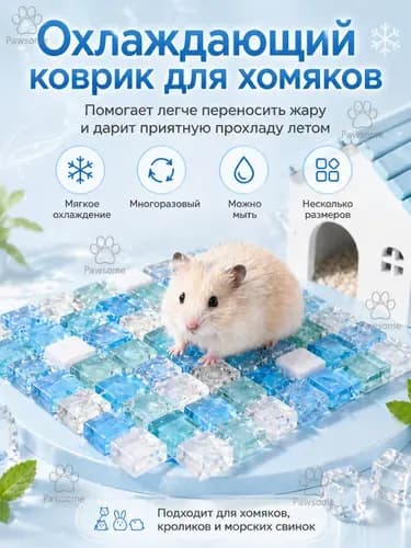 Охлаждающий коврик для грызунов, стеклянная подстилка для хомяков, кроликов, морских свинок и шиншилл, в клетку и домик 10x10cm