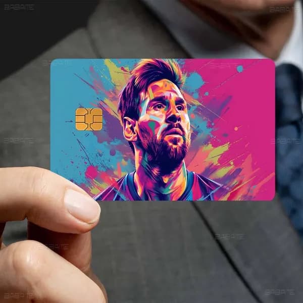 Лео Месси Футболист Leo Messi Наклейка на банковскую карту, глянцевая защитная стойкая к стиранию