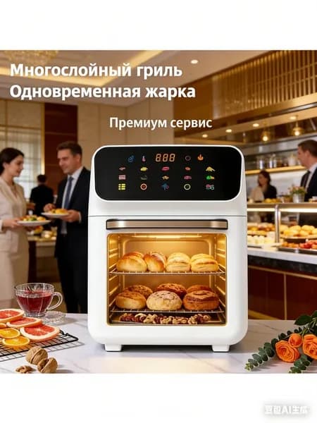 Аэрогриль электрический для дома 10 литров с решеткой