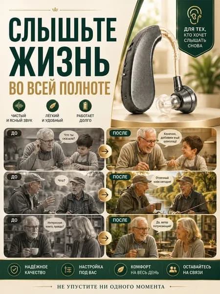 Мощный внутриушной усилитель звука для пожилых с зарядкой и…