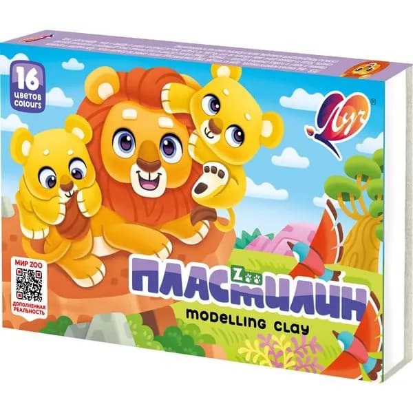 Пластилин классический Луч Zoo, 16 цветов, 240 г