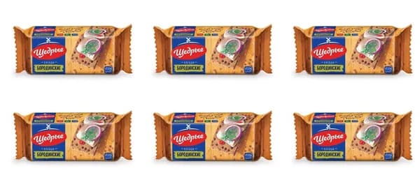 Щедрые Хлебцы хрустящие бородинские, 100 гр, 6 шт/