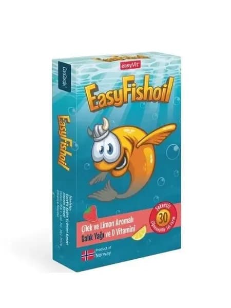 Рыбий жир Easyfishoil со вкусом клубники и лимона, 30 жевательных гелевых форм
