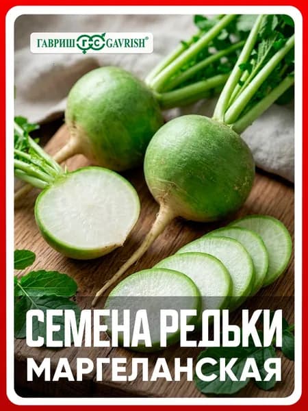 Семена Редька "Маргеланская" 1,0 г, для дачи, сада и огорода, в открытый грунт, для теплиц и парников