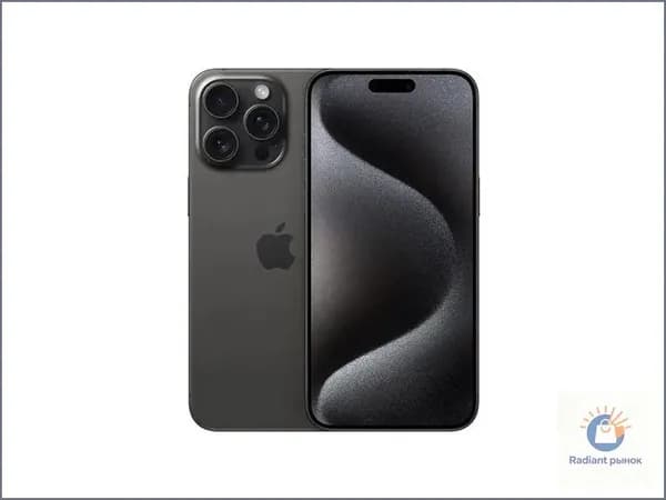 Муляж iPhone 15 Pro Max Black Titanium / Макет-копия смартфона Айфон 15 Про Макс чёрный титан / Образец для витрины iPhone 15 Pro Max чёрный титан