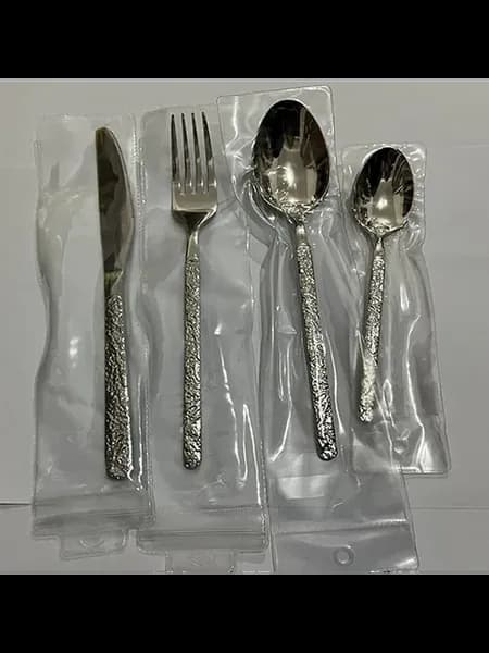Набор столовых приборов Silver set 4pc, серебряный