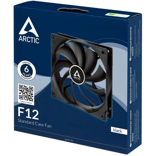 Вентилятор для компьютера 120мм Arctic F12 черный, 1350 об/мин, 53 CFM, 3 pin, retail (ACFAN00201A)