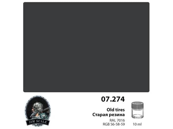 Спиртовая краска Jim Scale Старая резина матовый, 10 мл