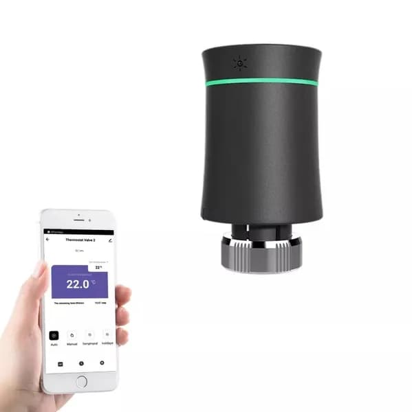 Умный регулятор температуры для радиатора, беспроводной, zigbee, черный