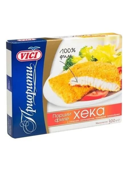 Рыбные порции Vici из филе хека в панировке замороженные 300 г