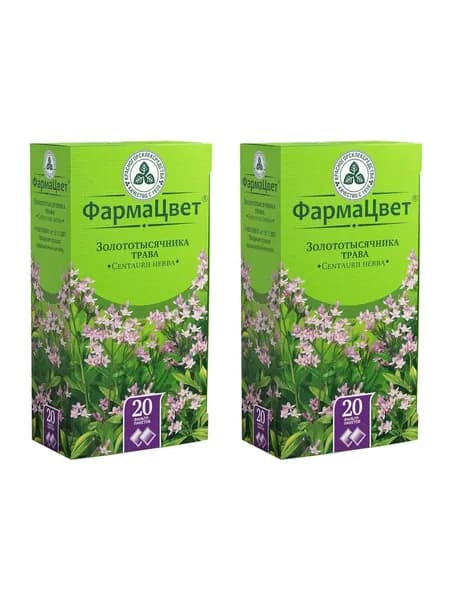 Золототысячника трава, пакетики 1.5 г, 20 шт. 2 упаковки