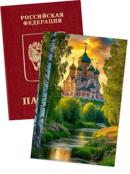 Чехол для паспорта церковь