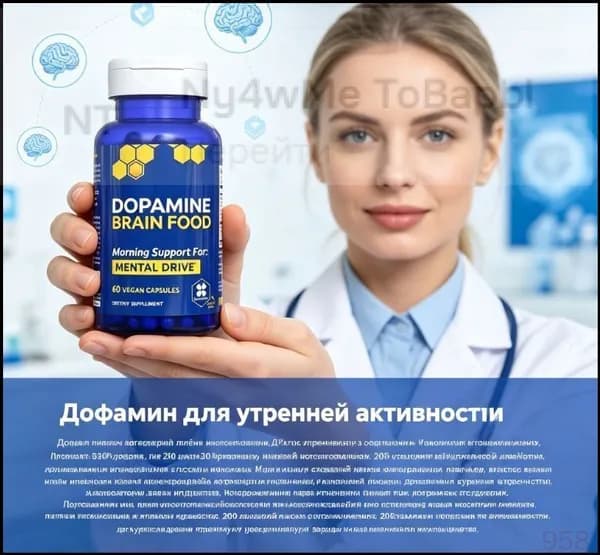 Дофамин для мозга, поддержка ментальной активности и мотивации, 60 капсул