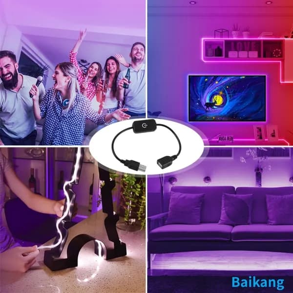 USB-кабель с бесступенчатой регулировкой яркости, черный