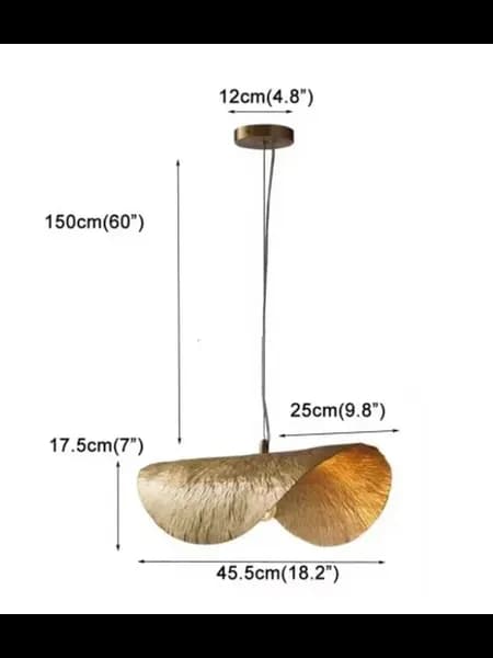 Подвесной светильник Golden Lotus Leaf, 45x25x17.5 см, корич