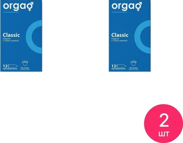 Презервативы Orgao / Оргао гладкие прозрачные из мягкого натурального латекса со смазкой 12шт. (комплект из 2 шт)