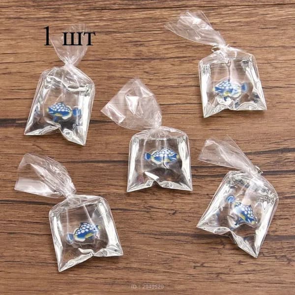 1pcs 23 * 52 мм прозрачная смола имитация декоративной рыбки кулон