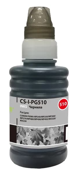 Чернила Cactus CS-I-PG510 черный, флаконов: 1, объём 100мл, для Canon Pixma MP240/MP250/MP260/MP270