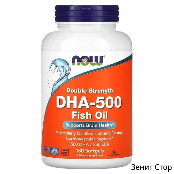 NOW Foods, Двойная концентрация DHA-500, 180 мягких капсул