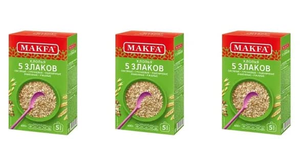 Makfa Хлопья 5 злаков, 400 г, 3 шт/